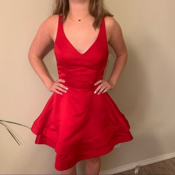 City‎ Vibe red mini party dress, size 1 - Picture 1 of 16